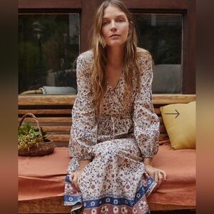 Christy Dawn Floral Long Sleeve Dress Willa Sand Anemone Small